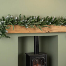Samuel Alexander 1.8M Premier Christmas Artificial Fairmont Fir Snow Tipped Plain Green Garland - thumbnail 2