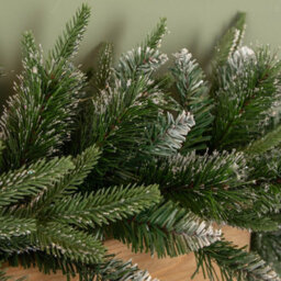 Samuel Alexander 1.8M Premier Christmas Artificial Fairmont Fir Snow Tipped Plain Green Garland - thumbnail 4