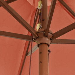 Berkfield Garden Parasol With Wooden Pole Terracotta 299X240 Cm - thumbnail 6