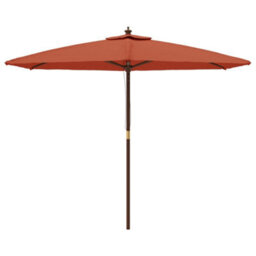 Berkfield Garden Parasol With Wooden Pole Terracotta 299X240 Cm - thumbnail 3