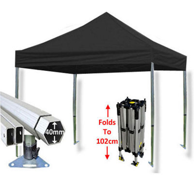 Crocodile Trading 3M X 3M Compact 40 Commercial Instant Shelter Pop Up Gazebos Frame & Canopy - Black - image 1