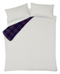Smart Living Luxury Check Printed Flannel Fleece Duvet Cover With Pillowcases - thumbnail 5