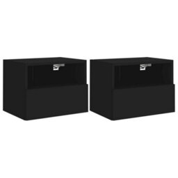 Berkfield Tv Wall Cabinets 2 Pcs Black 40X30X30 Cm Engineered Wood - thumbnail 2