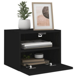 Berkfield Tv Wall Cabinets 2 Pcs Black 40X30X30 Cm Engineered Wood - thumbnail 5