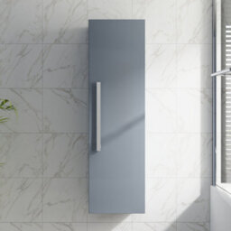 Sundaze Gloss Grey 1200mm Bathroom Wall Mounted Tall Storage Unit Cupboard Cabinet