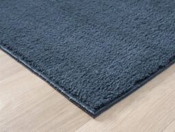 Comfy Washable Low Pile Living Room Area Rug - Anti-Slip Felt Backing Navy 60Cm X 200Cm - thumbnail 4
