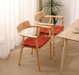 Nordlys Set Of 2 Wood And Terracotta Dining Chairs Exotic Boho Dining Room - thumbnail 4