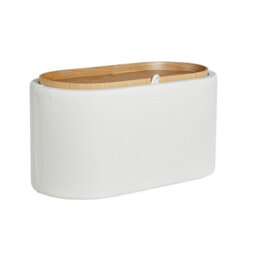 Home Source Merida White Storage Ottoman With Reversible Tray Top Lid - thumbnail 8