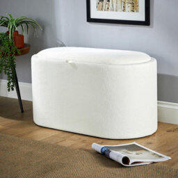 Home Source Merida White Storage Ottoman With Reversible Tray Top Lid - thumbnail 7