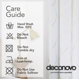 Deconovo Eyelet Blackout Curtains, Gold Wave Foil Printed Curtains, Energy Saving Curtains, W66 X L72 Inch, Silver Grey, 1 Pair - thumbnail 9