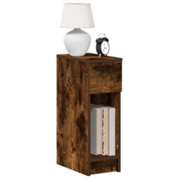 Berkfield Bedside Cabinets With Drawer 2 Pcs Smoked Oak 20X36X60 Cm - thumbnail 1