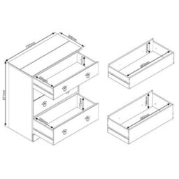 Grey Compact 4 Drawer Chest Chest Of Drawers Home Bedroom Furniture - thumbnail 2