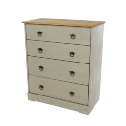 Grey Compact 4 Drawer Chest Chest Of Drawers Home Bedroom Furniture - thumbnail 3