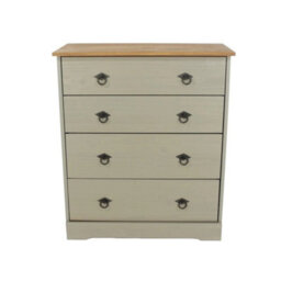 Grey Compact 4 Drawer Chest Chest Of Drawers Home Bedroom Furniture - thumbnail 4
