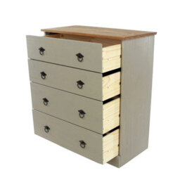 Grey Compact 4 Drawer Chest Chest Of Drawers Home Bedroom Furniture - thumbnail 5