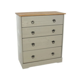 Grey Compact 4 Drawer Chest Chest Of Drawers Home Bedroom Furniture - thumbnail 6