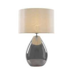 Pagazzi Lighting Pagazzi Waltham Glass Table Lamp With Ivory Shade - thumbnail 1