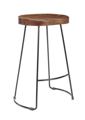 Elm Home And Garden Solid Wood Dark Oak Finish Kitchen Breakfast Bar Stool 70Cm High X 42Cm Wide X 38Cm Deep - image 1