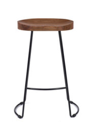 Elm Home And Garden Solid Wood Dark Oak Finish Kitchen Breakfast Bar Stool 70Cm High X 42Cm Wide X 38Cm Deep - thumbnail 2