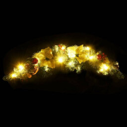 Berkfield Beautiful Christmas Arch With Led Lights Green 90 Cm Pvc - thumbnail 4