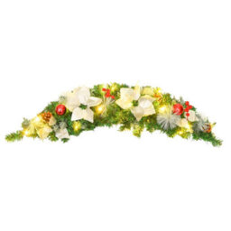 Berkfield Beautiful Christmas Arch With Led Lights Green 90 Cm Pvc