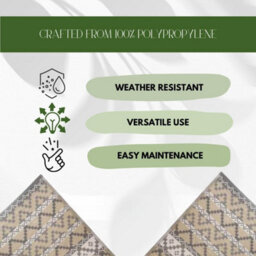 Smart Garden Alfresco Outdoor Garden Rug - Mocha Aztec 210Cm - thumbnail 5