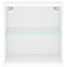 Vidaxl Bedside Cabinet With Led Lights Wall-Mounted White Bedside Cabinets - thumbnail 7