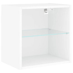Vidaxl Bedside Cabinet With Led Lights Wall-Mounted White Bedside Cabinets - thumbnail 6