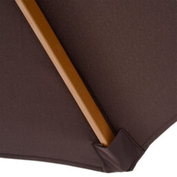 Outsunny 3(M) Wooden Garden Parasol Sun Shade Outdoor Umbrella Canopy Coffee - thumbnail 8