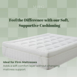 MHG Living Quilted Mattress Topper - 1200Gsm Microfiber Comfort Layer With Elasticated Corner Straps - King - thumbnail 7