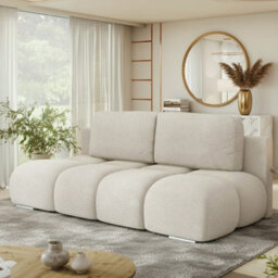 Honey Mini Sofa Bed With Storage 190X150 Cm Sleeping Surface Cream - thumbnail 1