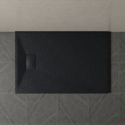 Sundaze 1200 X 800mm Smc Black Rectangle Slate Effect Bathroom Shower Tray - thumbnail 1