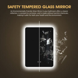 Fascinate 70X50Cm Led Bathroom Mirror & Shelf Set - Tempered Glass Backlit Oblong Mirror, Anti-Fog, Dimmable, Ip44 Rated - thumbnail 3