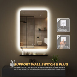 Fascinate 70X50Cm Led Bathroom Mirror & Shelf Set - Tempered Glass Backlit Oblong Mirror, Anti-Fog, Dimmable, Ip44 Rated - thumbnail 6