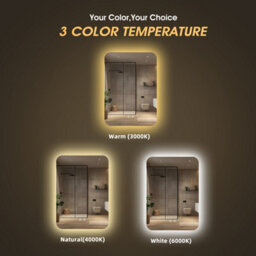Fascinate 70X50Cm Led Bathroom Mirror & Shelf Set - Tempered Glass Backlit Oblong Mirror, Anti-Fog, Dimmable, Ip44 Rated - thumbnail 4