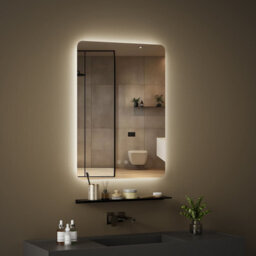 Fascinate 70X50Cm Led Bathroom Mirror & Shelf Set - Tempered Glass Backlit Oblong Mirror, Anti-Fog, Dimmable, Ip44 Rated - thumbnail 7