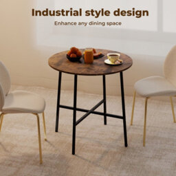 Levede Dining Table Round Kitchen 4 Person Coffee Restaurant Metal Base 80Cm - thumbnail 5