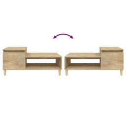Berkfield Durable Coffee Table Sonoma Oak 100X50X45 Cm Engineered Wood - thumbnail 8