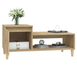 Berkfield Durable Coffee Table Sonoma Oak 100X50X45 Cm Engineered Wood - thumbnail 4