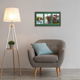 AK Frames 40X20Cm Walnut Sleek Multi Photo Frame With Emerald Mount - Holds 3 Apertures (3X) 6X4 Photos - thumbnail 3