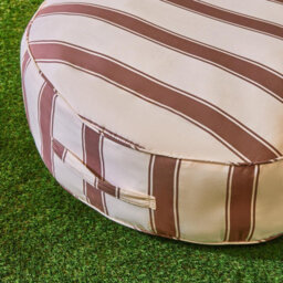 Ohs Stripe Round Outdoor Garden Cushion Water Resistant - Chocolate/cream - thumbnail 2