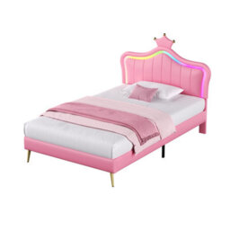 Btm 5Ft King Upholstered Bed With Hydraulic And Drawer Storage Rgb Led Headboard Charging Station Velvet Grey No Mattress - thumbnail 9