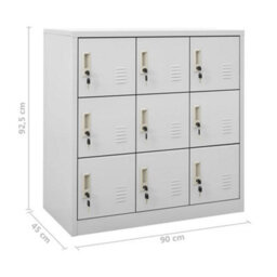 Berkfield Locker Cabinets 2 Pcs Light Grey 90X45X92.5 Cm Steel - thumbnail 9