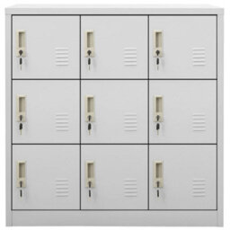 Berkfield Locker Cabinets 2 Pcs Light Grey 90X45X92.5 Cm Steel - thumbnail 3