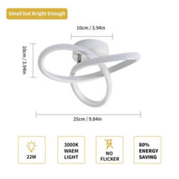 Pheashine Led Ceiling Light Fixtures, 4500K Ceiling Lights, Modern Ceiling Light For Hallway, Kitchen, Living Room. - thumbnail 4