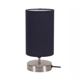 Valuelights Francis Brushed Chrome Touch Table Lamp With Navy Shade - thumbnail 2