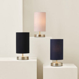 Valuelights Francis Brushed Chrome Touch Table Lamp With Navy Shade - thumbnail 6