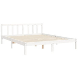 Berkfield Bed Frame With Headboard White 160X200 Cm Solid Wood - thumbnail 9