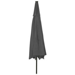Berkfield Sturdy Outdoor Parasol With Led Lights And Metal Pole 400 Cm Anthracite - thumbnail 5