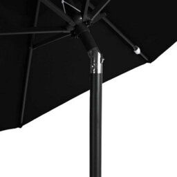 Walplus Garden Parasol With Steel Pole Black 225X225X212 Cm - thumbnail 7